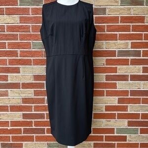 Hugo Boss Virgin Wool Blend Black White Striped Sleeveless Dress 👗